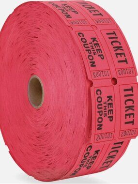 Raffle Tickets Double Roll - Events, Carnivals - 2000 Ticket Count Per Roll RED